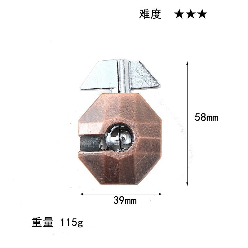 Disentangling Iron Ring Puzzle Lock Kongming Lock For Children And Students, Adult Toy For Development, Detachable And Stress-Relieving - Image 1